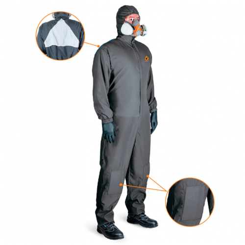 JPC-155 Защитный комбинезон Paint-Expert из полиэфирной ткани (серый)