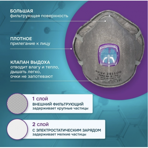 Полумаска фильтрующая PHSV 2011 OG FFP1 NR D